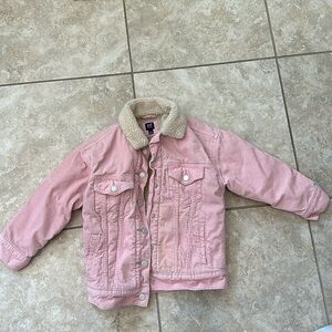 Girls gap Sherpa pink corduroy jacket